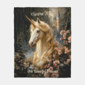 White Forest Unicorn Fantasy Burg Fairytale Fleecedecke (Vorderseite)