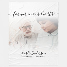 White Forever in unserem Herz Foto Gedenktribut Fleecedecke