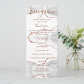 White Formal Minimalistisch Luxury Wedding Program Menükarte (Stehend Vorderseite)