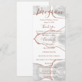 White Formal Minimalistisch Luxury Wedding Program Menükarte (Vorne/Hinten)