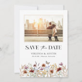 White Foto Boho Save the Date (Vorderseite)