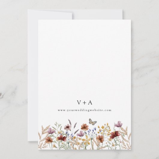 White Foto Boho Save the Date (Rückseite)