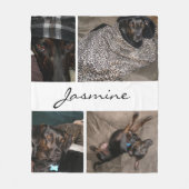 White Foto Collage | Fleece Dog Blanket (Vorderseite)