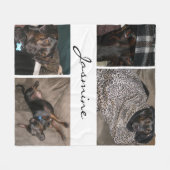 White Foto Collage | Fleece Dog Blanket (Vorderseite (Horizontal))