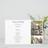 White Foto Collage Hochzeitsprogramm (Stehend Vorderseite)