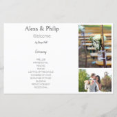 White Foto Collage Hochzeitsprogramm (Vorderseite)