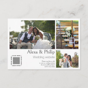White Foto Collage Wedding Cards Begleitkarte