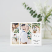 White Four Foto Wedding Danke Postcard Postkarte (Stehend Vorderseite)