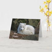 White Fox Foto Glückwunsch Hochzeitskarte Karte (Gelbe Blume)