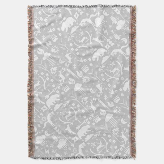 White Fox Gray Moon Clouds Bear Deer Lodge Boys Decke (Vorderseite Vertikal)