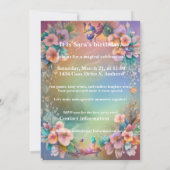 White Fox Party Einladung (Rückseite)