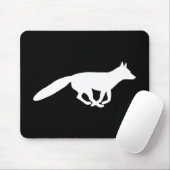 White Fox Silhouette | Wildlife Black and White Mousepad (Mit Mouse)