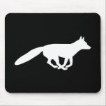 White Fox Silhouette | Wildlife Black and White Mousepad<br><div class="desc">Laufende White Fox Silhouette. Erfrischen Sie Ihren Arbeitsraum mit einem neuen Mousepad und diesem coolen Fuchsdesign. Karo in Jenn’s Doodle World für noch mehr Wildlife Art und originelle Büroaccessoires.</div>
