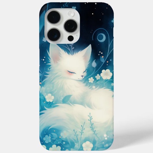 White Fox Slumbering in Floral Case-Mate iPhone Hülle (Rückseite)