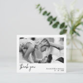 White Frame Calligrafy Vielen Dank für Ihre Hochze Postkarte (Stehend Vorderseite)