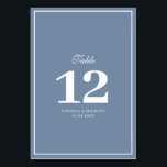 white frame dusty blue wedding table number tischnummer<br><div class="desc">white frame design with dusty blue blackground wedding table number.</div>