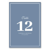 white frame dusty blue wedding table number tischnummer (Vorderseite)