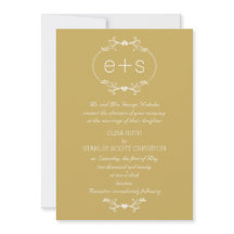 White Frame Initials elegante monogram Gold Hochze