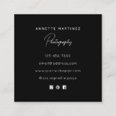 White frame photography  quadratische visitenkarte (Rückseite)