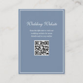 White Frame staubblaue QR Code Hochzeitswebsite Begleitkarte (Vorderseite)
