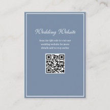 White Frame staubblaue QR Code Hochzeitswebsite