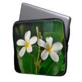 White Frangipani Canvas Print Laptopschutzhülle (Vorderseite Links)