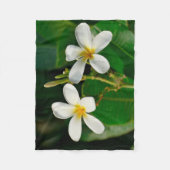 White Frangipani Fleecedecke (Vorderseite)