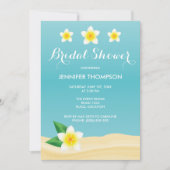 White Frangipani Tropical Beach Brautparty Einladung (Vorderseite)