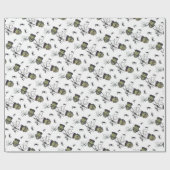 🤍 White Frankenstein Halloween 💀 🎁 Geschenkpapier (Flach)