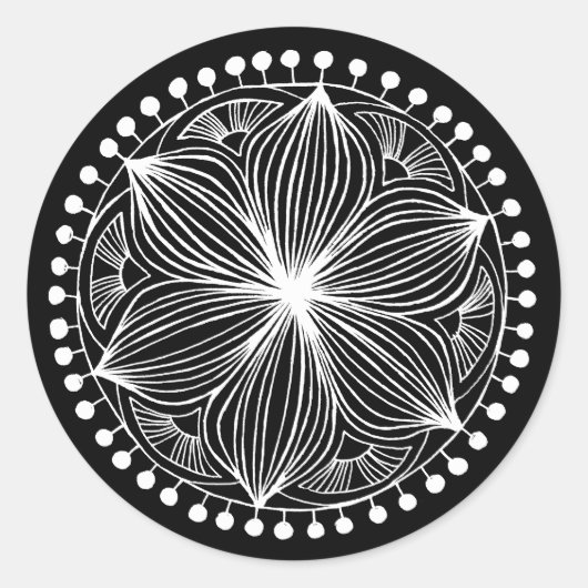 White Frankie Mandala Sticker (Vorderseite)