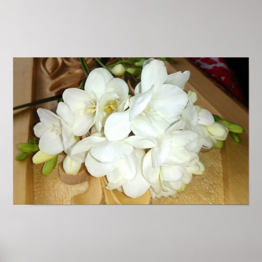 White Freesia Bouquet Poster (Vorne)