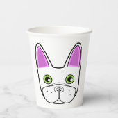 White French Bulldog Face Pappbecher (Rückseite)