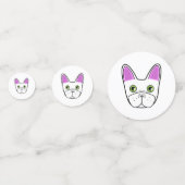 White French Bulldog Face Table Confetti Konfetti (Vorderseiten)