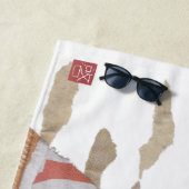 White French Bulldog, Französisch, Moderne Strandtuch (Beispiel)