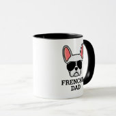 White French Bulldog Frenchie Dog Vater Tasse (VorderseiteRechts)