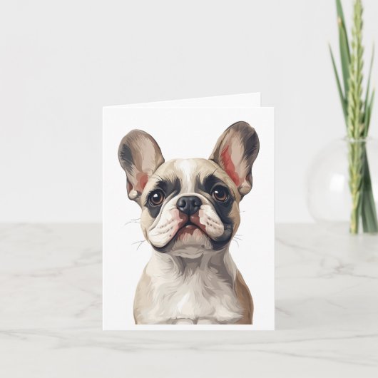 White French Bulldog Grußkarte Dankeskarte (Vorderseite)