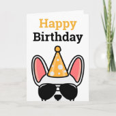 White French Bulldog Happy Birthday Card Karte (Vorderseite)
