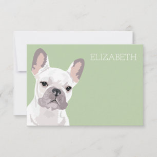 White French Bulldog Niedlich Mitteilungskarte