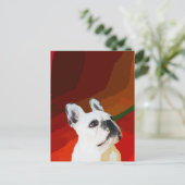 White French Bulldog Postkarte (Stehend Vorderseite)