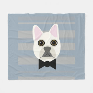 White French Bulldog, Streifen Fleecedecke