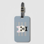 White French Bulldog, Streifen Gepäckanhänger (Vorderseite Vertikal)