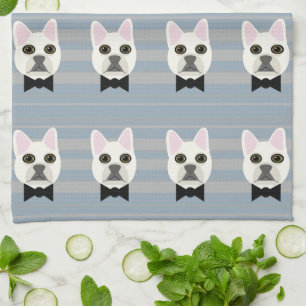 White French Bulldog, Streifen Geschirrtuch