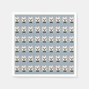 White French Bulldog, Streifen Serviette