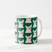 White French Bulldog, Stripes Kaffeetasse (VorderseiteRechts)