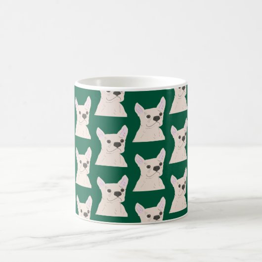 White French Bulldog, Stripes Kaffeetasse (Mittel)