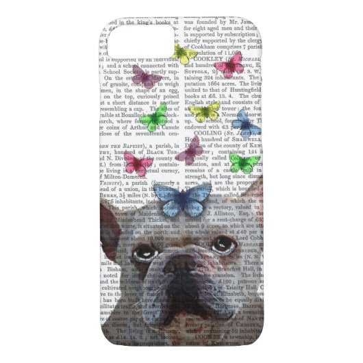 White French Bulldog und Butterfliegen Case-Mate iPhone Hülle (Rückseite)