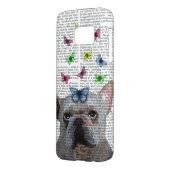 White French Bulldog und Butterfliegen Case-Mate Samsung Galaxy Hülle (Rückseite Links)