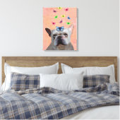 White French Bulldog und Butterfliegen Leinwanddruck (Insitu (Schlafzimmer))