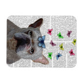 White French Bulldog und Butterfliegen Magnet (Horizontal)