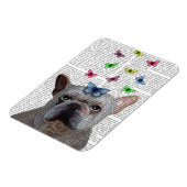 White French Bulldog und Butterfliegen Magnet (Linke Seite)